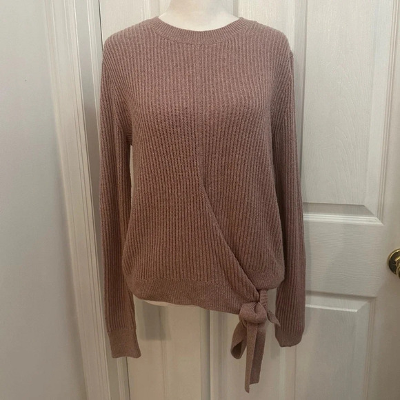 Madewell Sweaters - Madewell Crewneck Bow Tie Knit Sweater Mauve XS